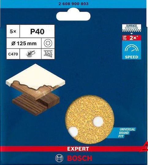 Bosch EXPERT C470 Φύλλο Λείανσης Απλό 125x125mm 2608900803