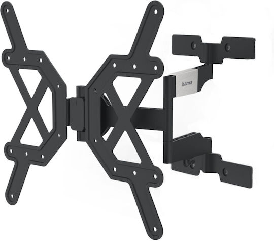 HAMA Fullmotion Ultraslim Βάση Τηλεόρασης Τοίχου με Βραχίονα έως 65" και 30kg Μαύρο