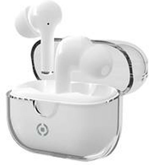 Celly Clear In-ear Bluetooth Handsfree Ακουστικά με Θήκη Φόρτισης Λευκά