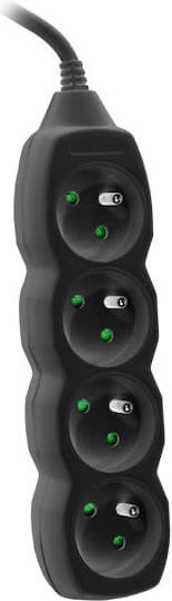 Tracer Extension Cord Powercord 3.0M Πολύπριζο 4 Θέσεων με Καλώδιο 3m TRALIS44615