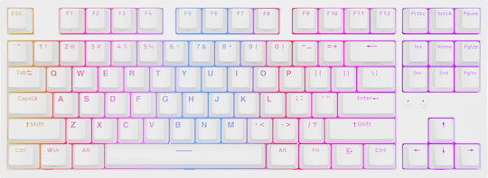 Genesis Thor 404 Gaming Μηχανικό Πληκτρολόγιο Tenkeyless με Gateron Yellow διακόπτες και RGB φωτισμό (Αγγλικό US) Λευκό