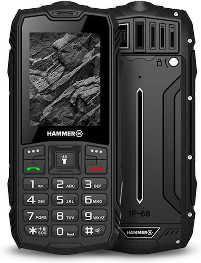 Hammer Rock Dual SIM Κινητό με Κουμπιά Μαύρο