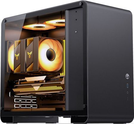 Jonsbo U4 Mini Gaming Mini Tower Κουτί Υπολογιστή με Πλαϊνό Παράθυρο Μαύρο