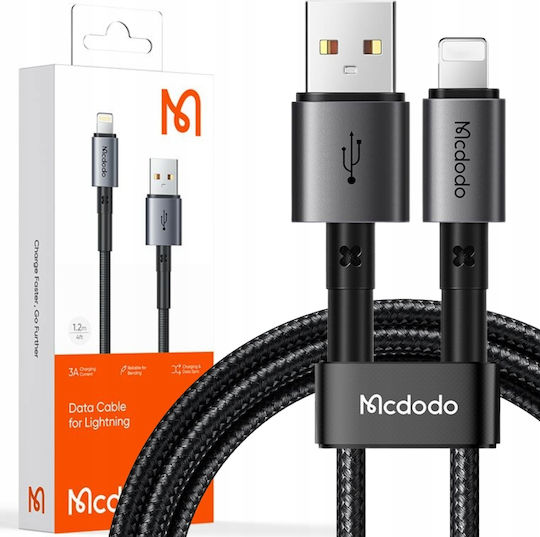 Mcdodo Braided USB-A to Lightning Cable 36W Μαύρο 2m (CA-3581)