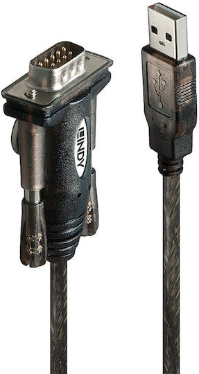 Lindy Καλώδιο USB-A σε RS232 9-pin male 1.5m (42855)
