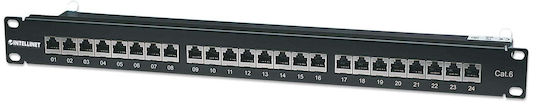 Intellinet Patch Panel Shielded για Rack 1U 19" 24 Θυρών cat6 Μαύρο 720038