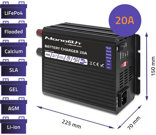 Qoltec Φορτιστής Μπαταρίας Αυτοκινήτου 12V