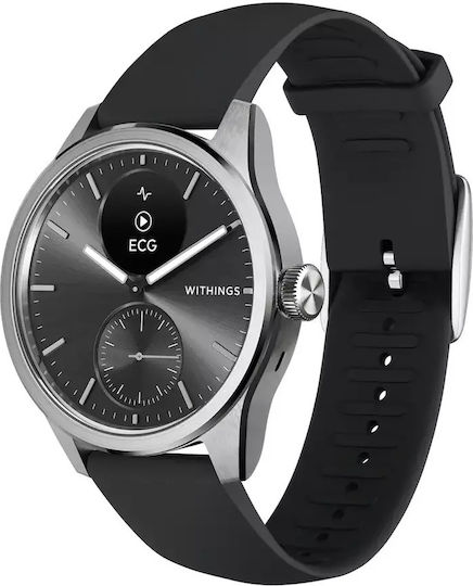 Withings ScanWatch 2 Stainless Steel 42mm Αδιάβροχο με Παλμογράφο (Μαύρο)