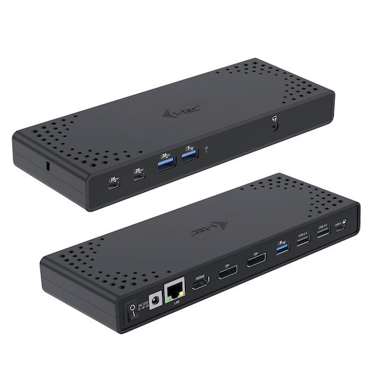 i-tec USB-C Docking Station με HDMI/DisplayPort 4K PD Ethernet και σύνδεση 3 Οθονών Μαύρο (C31TRIPLE4KDOCKPD)