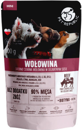 Pet Republic Υγρή Τροφή Σκύλου με Βοδινό 100γρ. 350978