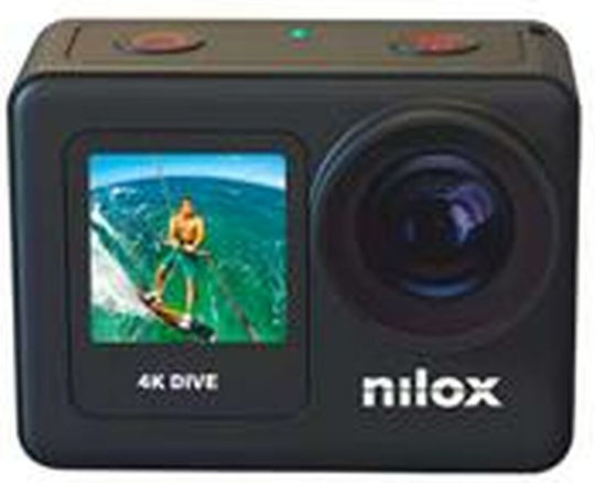 Nilox Action Cam 4K Dive 128GB Action Camera 4K Ultra HD Υποβρύχια με Οθόνη Αφής 2" και Wi-Fi Μαύρη