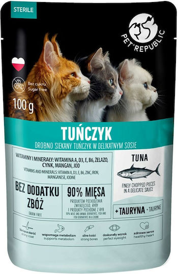 Pet Republic Υγρή Τροφή για Ενήλικες Γάτες σε Φακελάκι με Τόνο χωρίς Σιτηρά & Γλουτένη 100gr S9146776