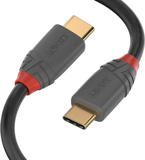 Lindy Anthra USB 2.0 Cable USB-C male - USB-C Μαύρο 1m (36901)