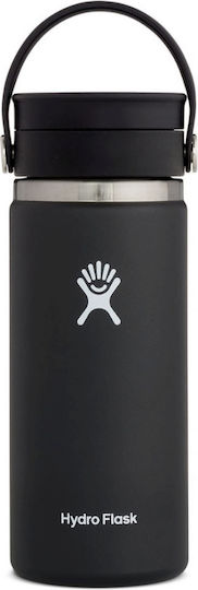 Hydro Flask Wide Mouth Μπουκάλι Θερμός Ανοξείδωτο BPA Free 500ml Black W16BCX001