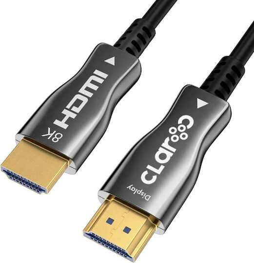 Claroc HDMI 2.1 Cable HDMI male - HDMI male 60m Μαύρο (FEN-HDMI-21-60M)