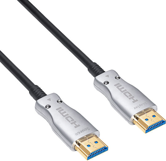 Akyga HDMI 2.1 Cable HDMI male - HDMI male 10m Μαύρο (AK-HD-100L)