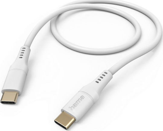HAMA USB 2.0 Cable USB-C male - USB-C Λευκό 1.5m 2015770000