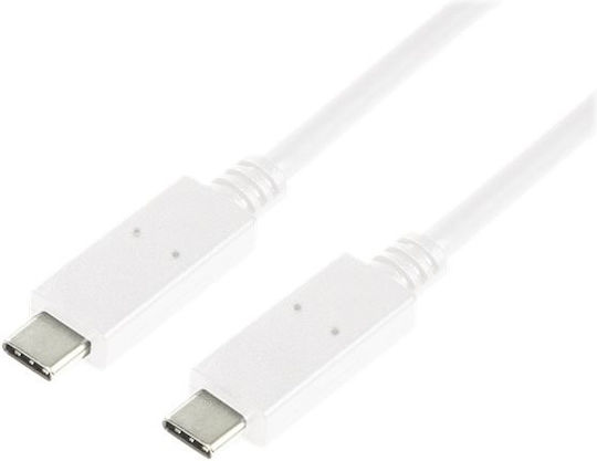 LogiLink USB 2.0 Cable USB-C male - USB-C 60W Λευκό 0.5m CU0130