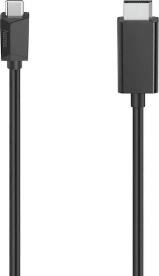 HAMA USB 2.0 Cable USB-C male - DisplayPort Μαύρο 1.5m 00200717
