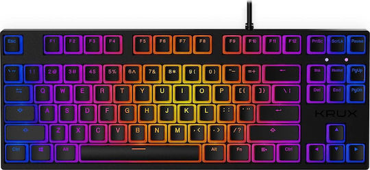 Krux Atax Pro RGB Gaming Μηχανικό Πληκτρολόγιο Tenkeyless με Outemu Black διακόπτες και RGB φωτισμό (Αγγλικό US)