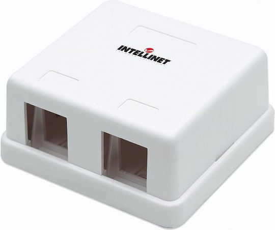 Intellinet Διπλή Εξωτερική Πρίζα Δικτύου RJ45 σε Λευκό Χρώμα 162852