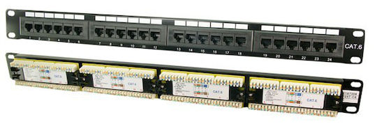 LogiLink Patch Panel Unshielded για Rack 1U 19" 24 Θυρών cat6 Μαύρο NP0004