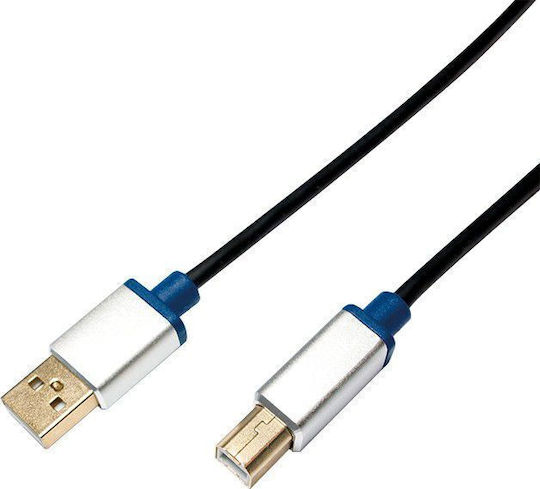 LogiLink USB 2.0 Cable USB-A male - USB-B male Μαύρο 2m BUAB220