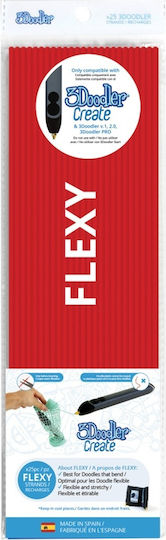 3Doodler 3D Printer Filament 3mm Flexy Red 0.002kg FLX04-RED (Refill)