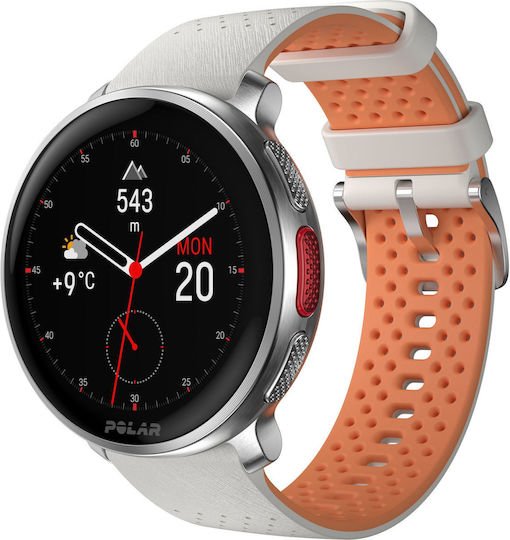 Polar Vantage V3 Aluminium 47mm Αδιάβροχο Smartwatch με Παλμογράφο (Sunrise Apricot)
