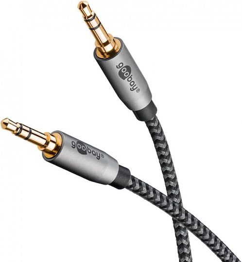 Goobay Καλώδιο 3.5mm male - 3.5mm male Γκρι 1m (65273)