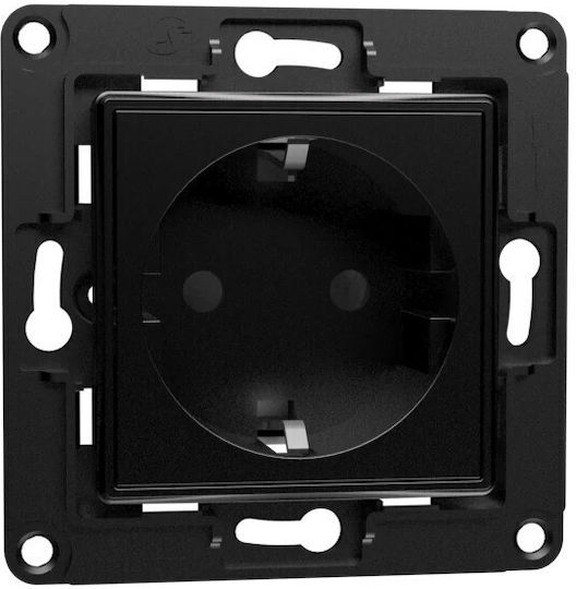 Shelly Wall Socket EU Μονή Χωνευτή Πρίζα Ρεύματος Μαύρη