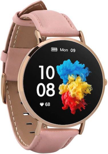 Garett Verona 50mm Smartwatch με Παλμογράφο (Ροζ)