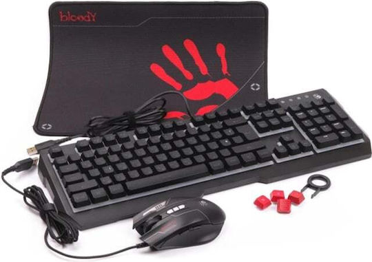 A4Tech A4TKLA47265 Σετ Gaming Πληκτρολόγιο με RGB φωτισμό & Ποντίκι (Αγγλικό US)