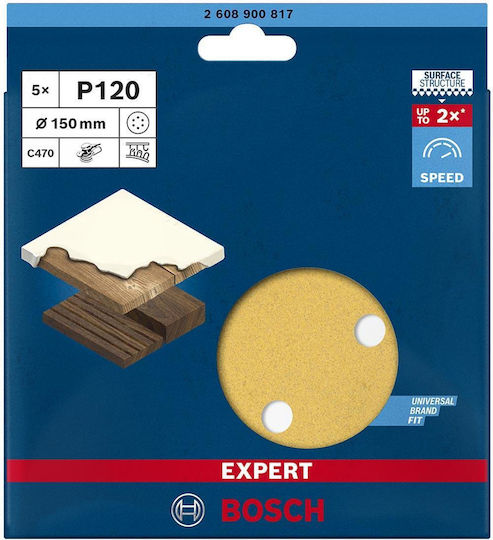 Bosch Expert C470 Φύλλο Λείανσης Έκκεντρου Τριβείου 150x150mm 2608900817