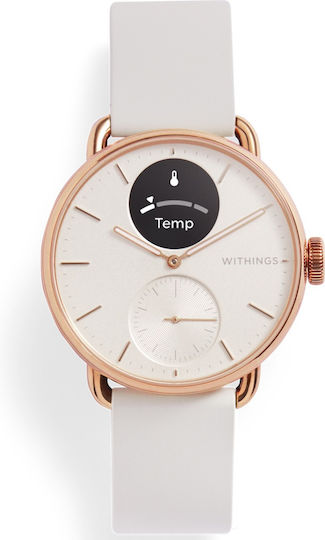 Withings ScanWatch 2 Stainless Steel 38mm Αδιάβροχο με Παλμογράφο (Sand)