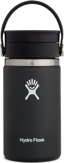 Hydro Flask Wide Mouth Μπουκάλι Θερμός Ανοξείδωτο BPA Free 355ml Μαύρο W12BCX001
