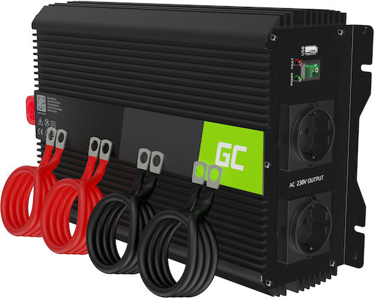 Green Cell Inverter Αυτοκινήτου Τροποποιημένου Ημιτόνου 2000W για Μετατροπή 12V DC σε 230V AC INVGC10