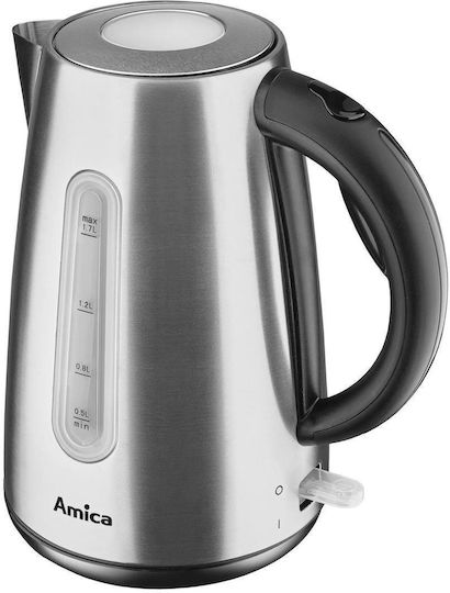 Amica Βραστήρας 1.7lt 2200W Ασημί KF 4033