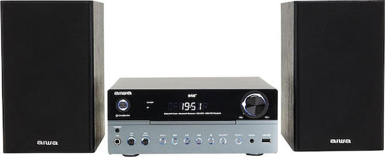 Aiwa Ηχοσύστημα 2.0 MSBTU-700DAB 50W με CD Player και Bluetooth Ασημί