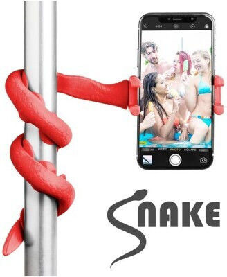 Celly Ευέλικτο Selfie Stick Snake Κόκκινο