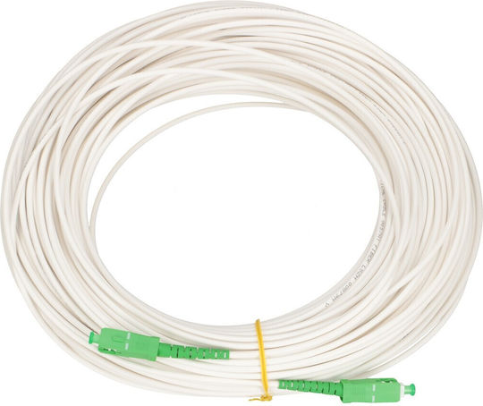 Extralink Καλώδιο Οπτικής Ίνας SC/APC-SC/APC 60m Λευκό 1τμχ EX.14824