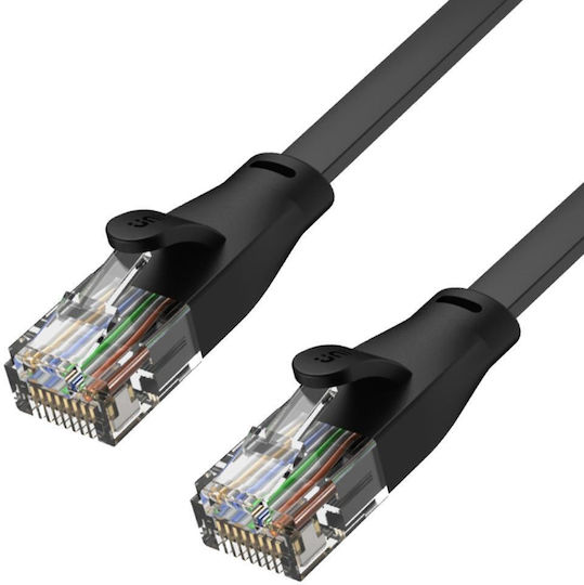 Unitek Flat U/UTP Cat.6 Καλώδιο Δικτύου Ethernet 0.5m Μαύρο 1τμχ C1808GBK