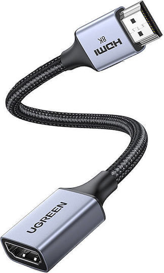 Ugreen HDMI 2.1 Cable HDMI male - HDMI female 0.15m Μαύρο 15518