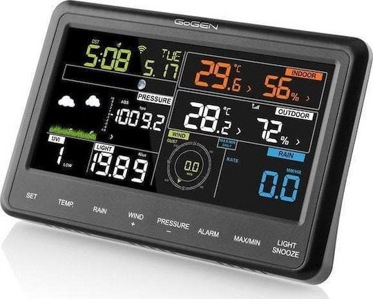 GoGEN ME3900 Ασύρματος Μετεωρολογικός Σταθμός Ψηφιακός Επιτραπέζιος Μαύρος