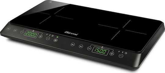 Girmi PI5100 Επιτραπέζια Εστία Επαγωγική Διπλή Μαύρη