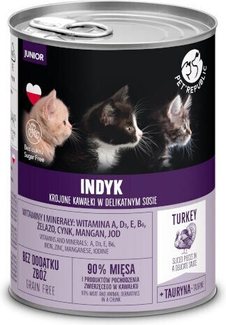 Pet Republic Υγρή Τροφή για Ανήλικες Γάτες σε Κονσέρβα με Γαλοπούλα χωρίς Σιτηρά & Γλουτένη 400gr