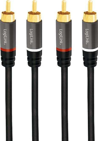 LogiLink Cable 2x RCA male - 2x RCA male 2m CA1204