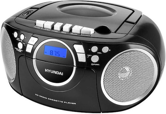 Hyundai Φορητό Ηχοσύστημα 3921037 με Ραδιόφωνο / Κασετόφωνο / CD / USB σε Μαύρο Χρώμα