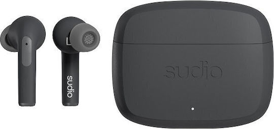 Sudio N2 Pro In-ear Bluetooth Handsfree Ακουστικά με Αντοχή στον Ιδρώτα και Θήκη Φόρτισης Μαύρα
