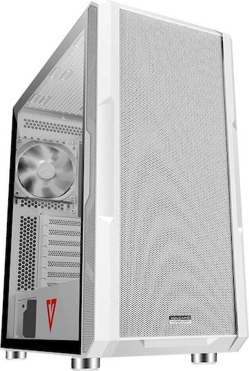 Modecom Amirani Gaming Midi Tower Κουτί Υπολογιστή με Πλαϊνό Παράθυρο Λευκό